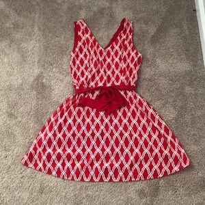 Red and White Party Dress